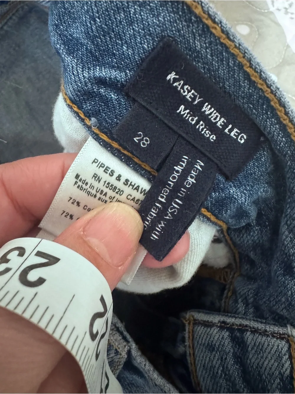 Veronica Beard Mid-Rise Wide Leg Blue Jeans - Picture 7 of 8